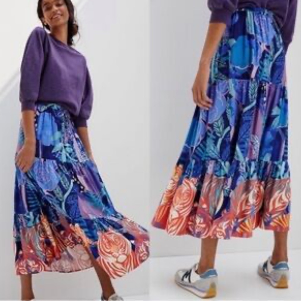 Anthro Cecilia Pettersson Bea Tiered Maxi Skirt medium
